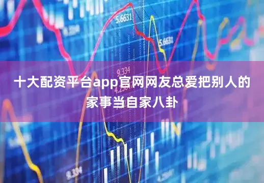 十大配资平台app官网网友总爱把别人的家事当自家八卦
